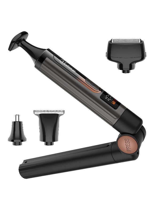Hatteker Upgraded Mens Electric Back Shaver Body Grooming kit Body Trimmer Facial,Arm,Chin Beard Trimmer Cordless Hair Clipper with Adjustable Extension Handel Waterproof LED Display - Image 2